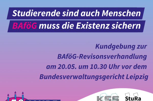 Sharepic zur Bafög50-Kundgebung