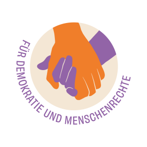 Logo des Bündnisses Hand in Hand für Demokratie und Menschenrechte Leipzig